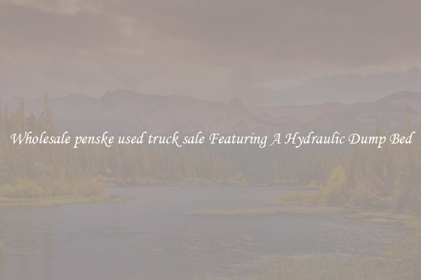 Wholesale penske used truck sale Featuring A Hydraulic Dump Bed