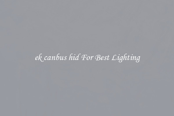 ek canbus hid For Best Lighting