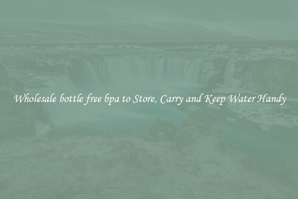 Wholesale bottle free bpa to Store, Carry and Keep Water Handy