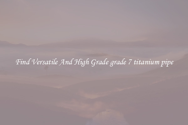 Find Versatile And High Grade grade 7 titanium pipe