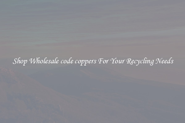 Shop Wholesale code coppers For Your Recycling Needs