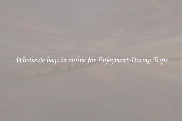 Wholesale bags in online for Enjoyment During Trips
