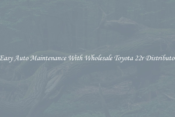 Easy Auto Maintenance With Wholesale Toyota 22r Distributor