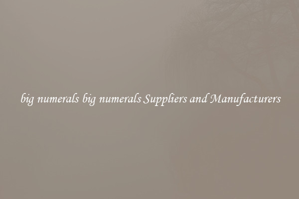 big numerals big numerals Suppliers and Manufacturers