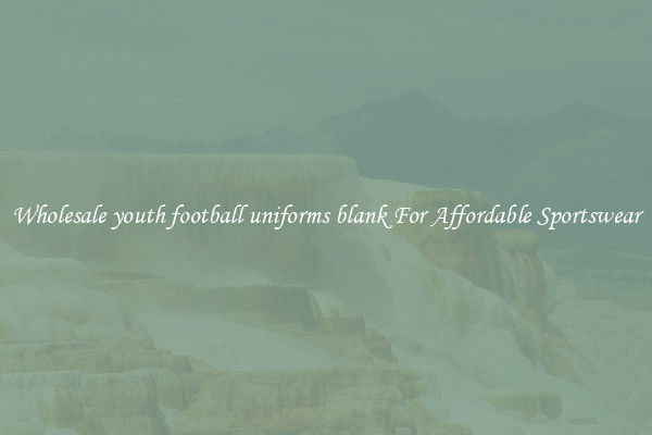 Wholesale youth football uniforms blank For Affordable Sportswear