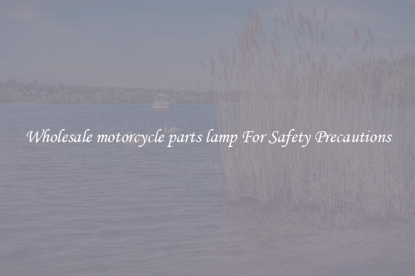 Wholesale motorcycle parts lamp For Safety Precautions