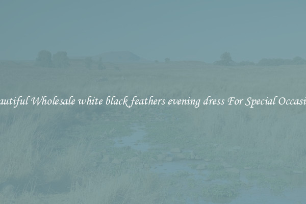 Beautiful Wholesale white black feathers evening dress For Special Occasions